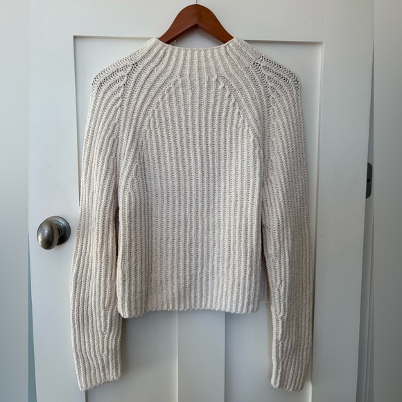 Vince Off-White Raglan Sleeve Mock Neck Sweater - Picture 8 of 11